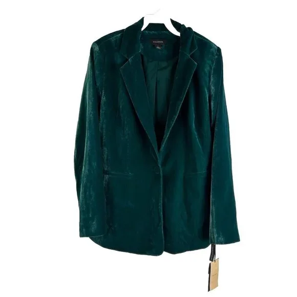 Halogen Jackets Coats New Halogen Green Velour Velvet Baggy
